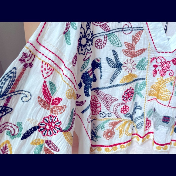 NWT ZARA EMBROIDERED V-NECK TOP - Picture 5 of 6